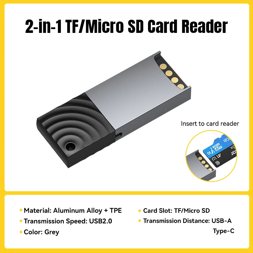 Essager 2 in 1 TF SD Card Reader USB 2.0 Memory Card Adapter Smart High Speed Cardreader Convertor for PC Laptop Accessories