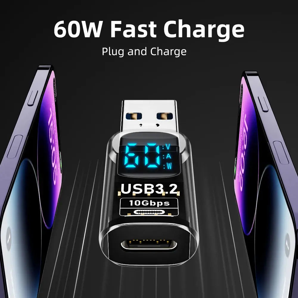 USB3.2 Digital Display Adapter 10Gbps USB Male to USB Female USB C Converter Fast Charging Data Adapter for iPhone16 15 Laptop Tarot Yeah