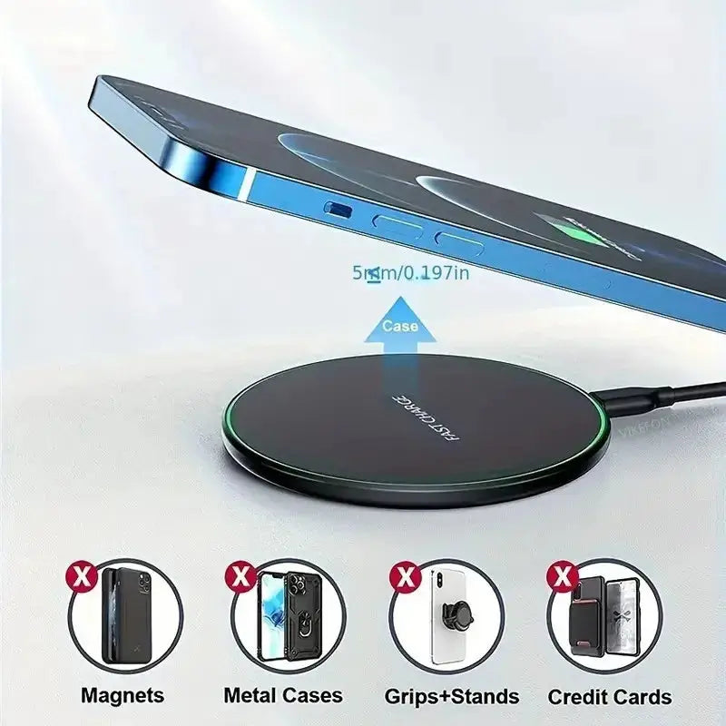 30W Wireless Charger For iPhone 15 14 13 12 X Pro Max Induction Fast Charging Pad Dock Station For Samsung S23 S22 Xiaomi Huawei Tarot Yeah