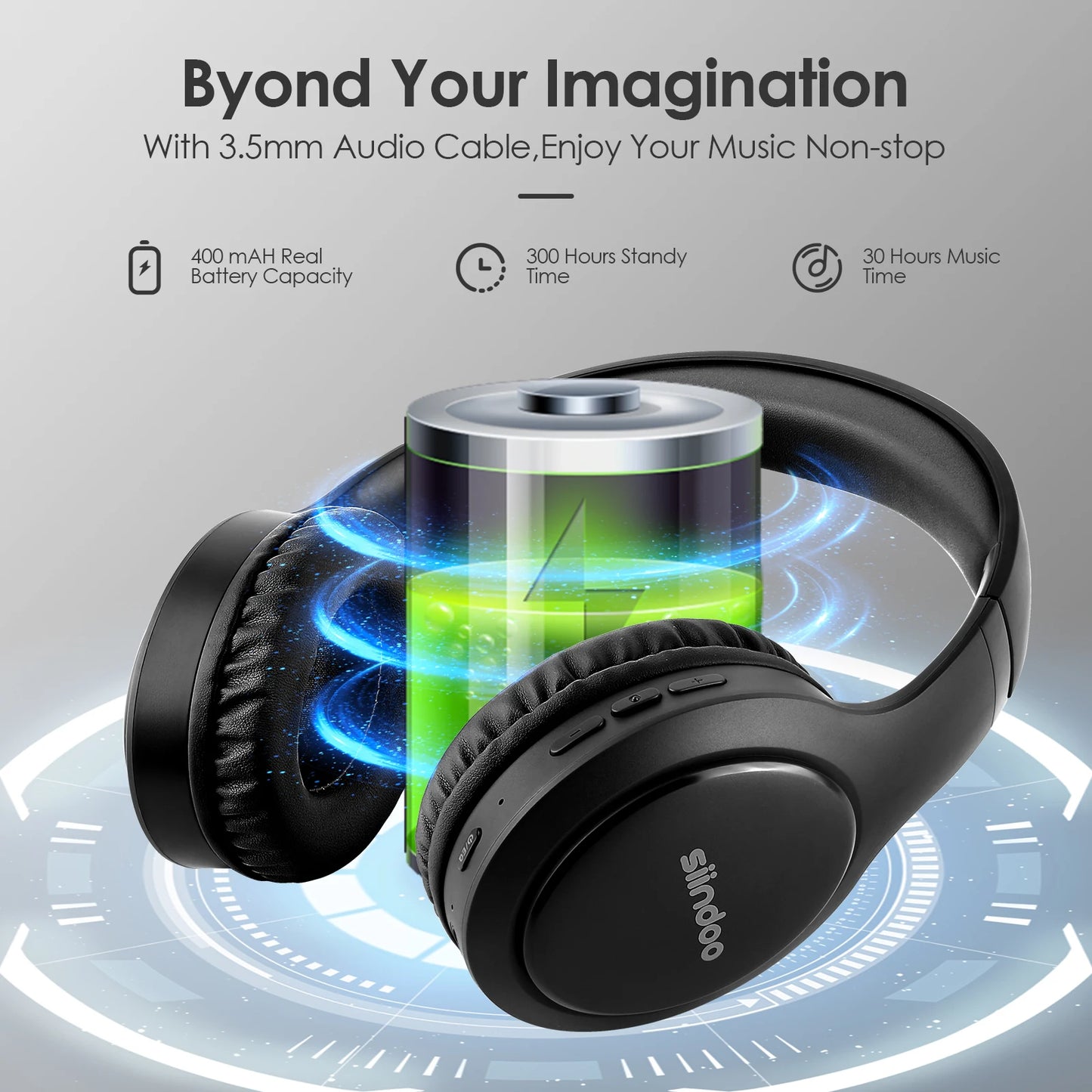 Siindoo JH-919 Foldable Wireless Headphones, Bluetooth Stereo Earphones Super Bass With Mic 4colors For Iphone Laptop PC