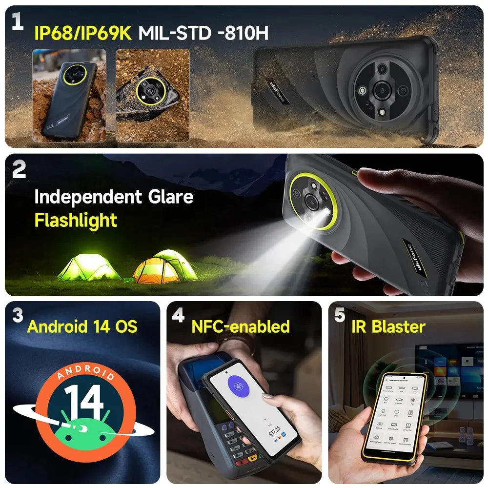 【World Premiere】Ulefone Armor X31 Pro 5G Rugged Phone Android 14 Smartphone 6.56”16GB + 256GB Night Camera 64MP 6050mAh NFC Tarot Yeah