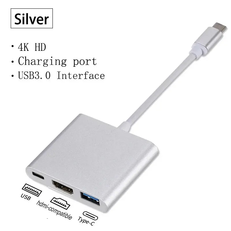 USB-C To HDMI-compatible 3 in 1 Cable Converter for Samsung Huawei iPad Mac USB 3.1 Type C To HDMI-compatible 4K Adapter Cable Tarot Yeah