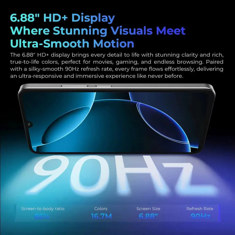 Oukitel C60 PRO smartphone 10000mAh Battery 24GB+256GB 6.88"HD 90Hz Android 15 13.4nm 36mm Powerful Speaker cell phone Tarot Yeah