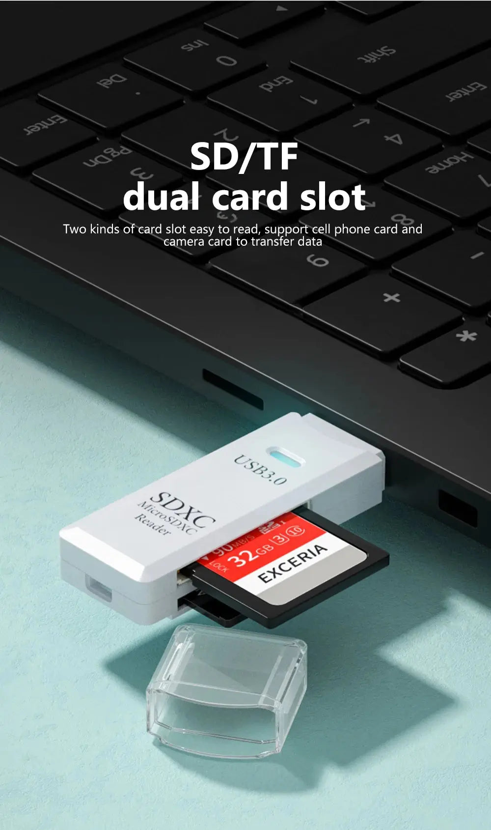 2 in 1 USB 3.0 Card Reader Micro sd card Reader usb adapter High Speed Cardreader TF Memory card For PC Laptop Accessories Tarot Yeah