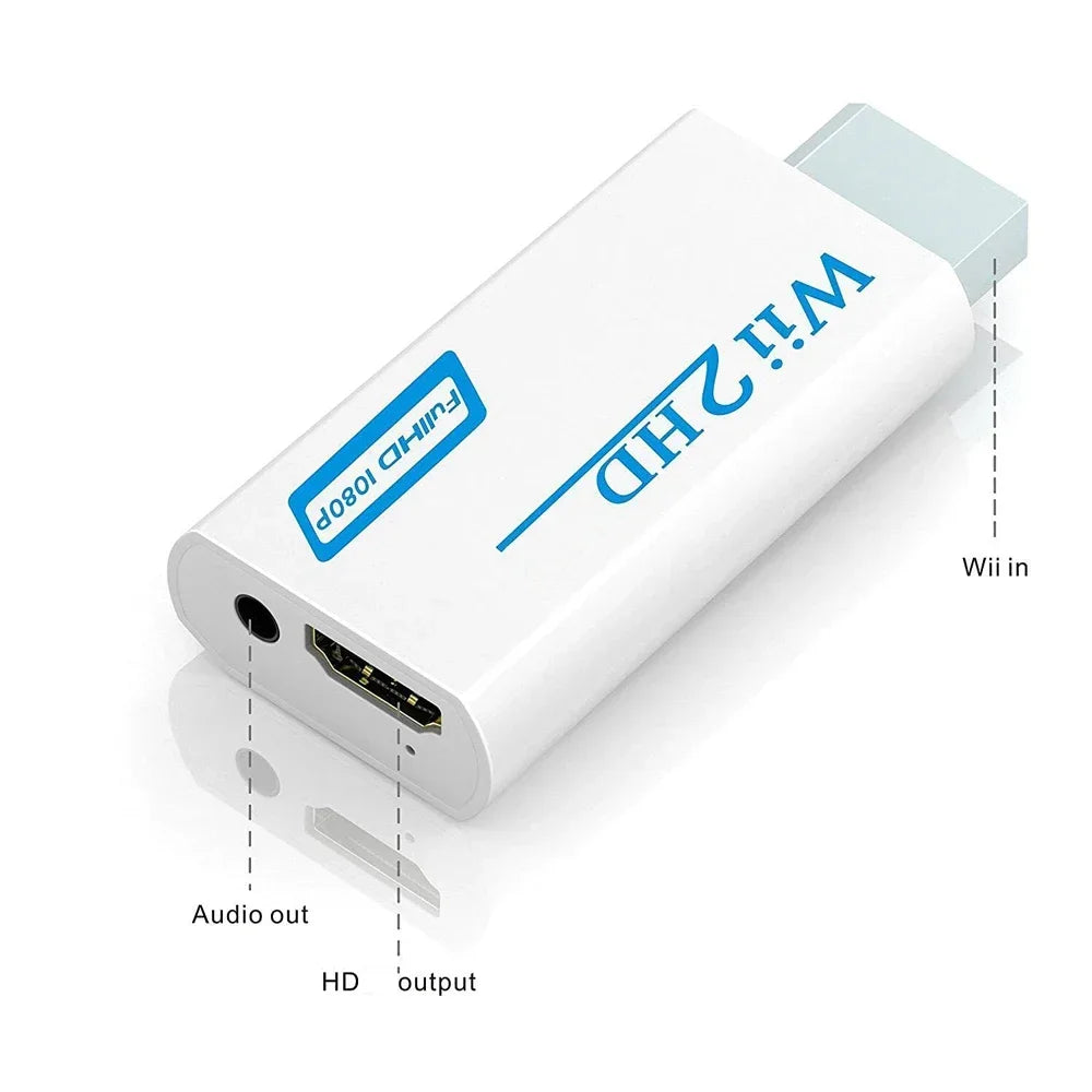 Full HD 1080P Wii To HDMI Compatible Converter Adapter Wii2HDMI Compatible Converter 3.5mm Audio for PC HDTV Monitor Display