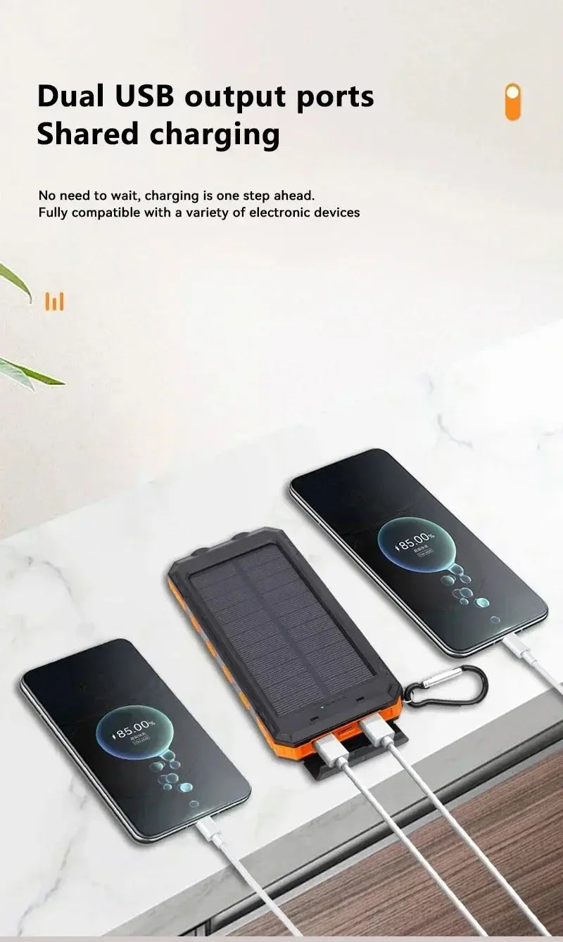 200000mAh Large Capacity Solar Power Bank Fast Charging Portable Charger External Battery  for IPhone Samsun Xiaomi Powerbank Tarot Yeah