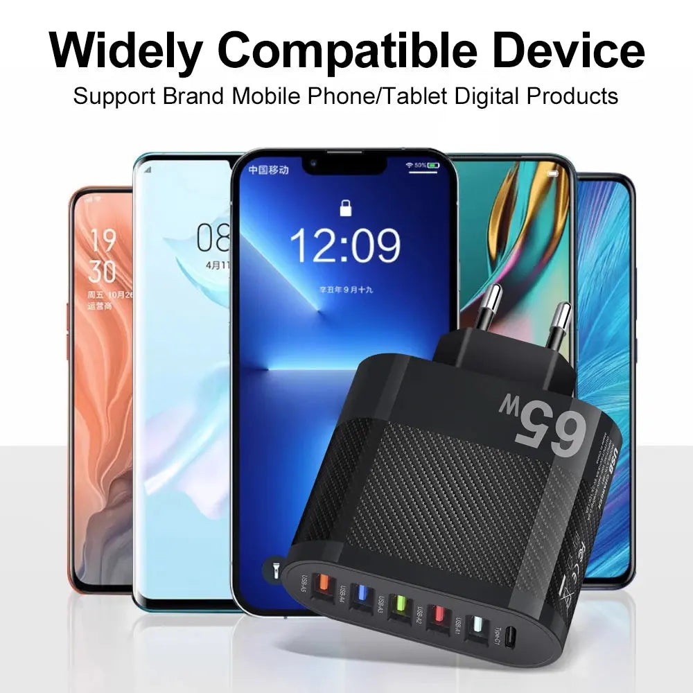 3.1A 5Ports USB Charger PD Charging Adapter For Xiaomi iPhone 13 Samsung Mobile Phone Plug Charging QC 3.0 Wall Charger Tarot Yeah