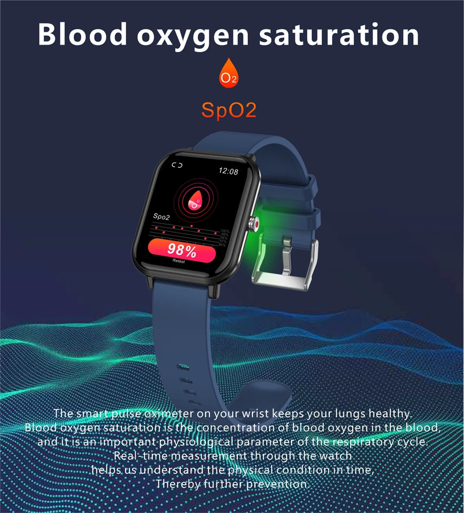 2024 New Body Temperature Monitor Watch Men Smart Watch Sports Music Playback Waterproof SmartWatch Heart Rate Blood Pressure