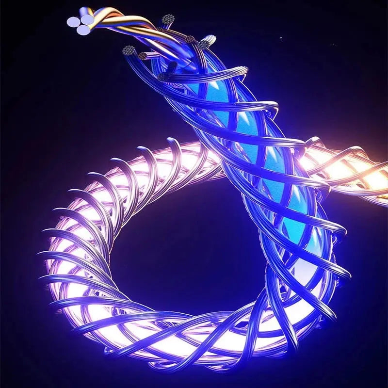 6A Fast Charging RGB Breathing Luminous Gradient Light Data Cable 66W TYPE-C Charger For iPhone 15 Pro Huawei Samsung Data Cable Tarot Yeah