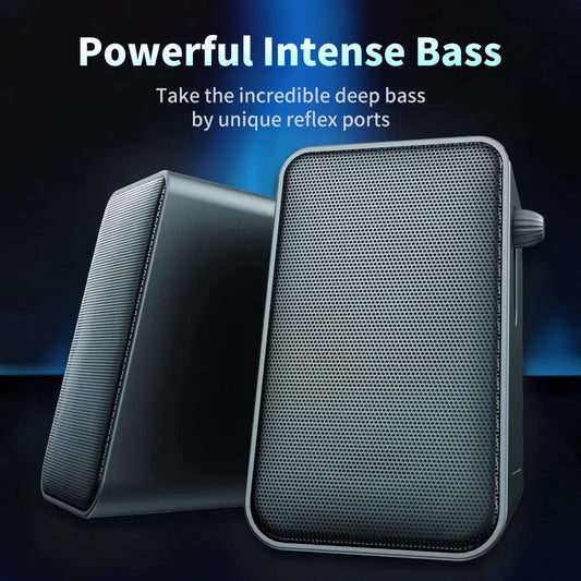 Coomaer 3inch Iron Heavy Bass 10W Computer Speaker Gaming Sound Bookshelf Subwoofer USB 2.0 Channel Texture Desktop Audio.