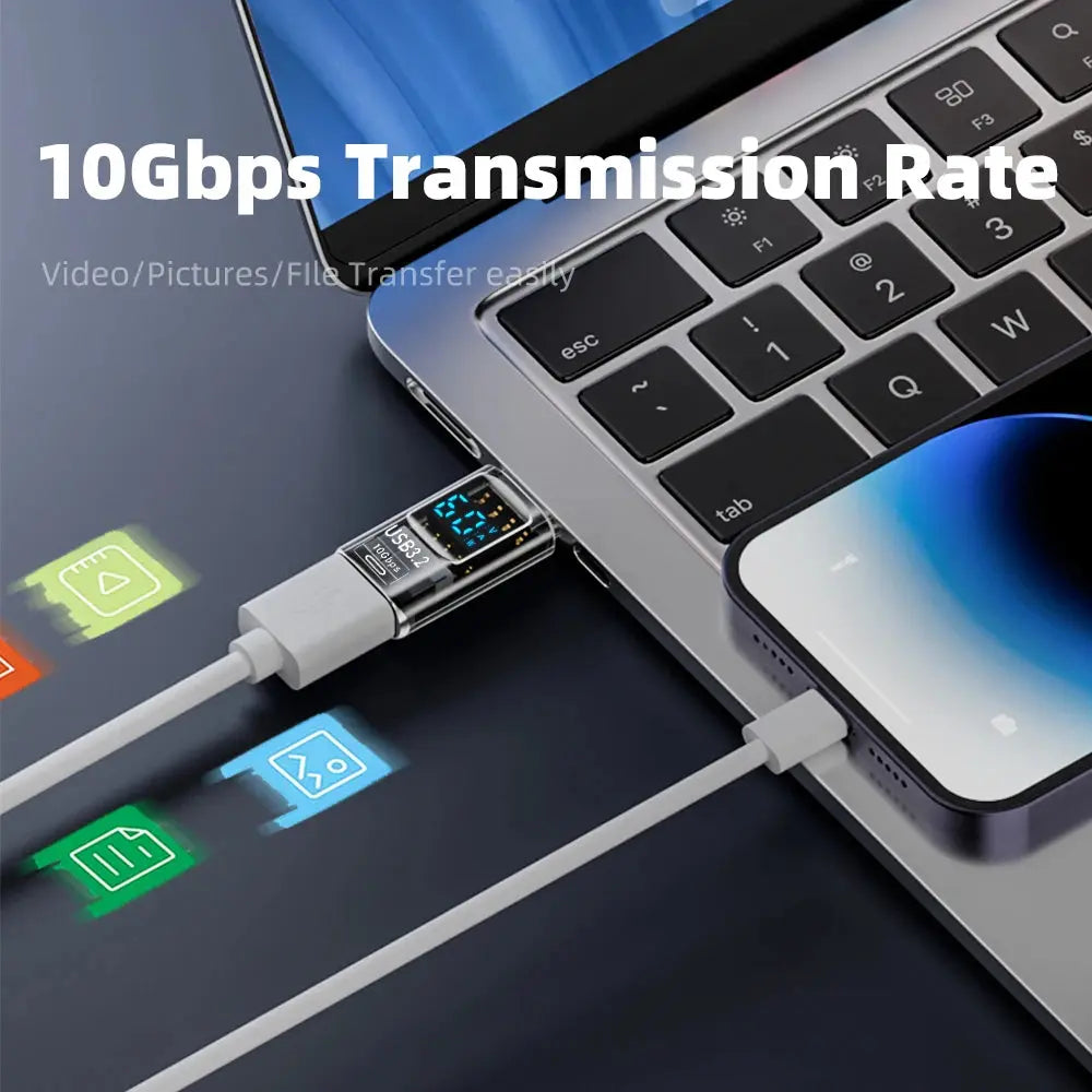 USB3.2 Digital Display Adapter 10Gbps USB Male to USB Female USB C Converter Fast Charging Data Adapter for iPhone16 15 Laptop Tarot Yeah