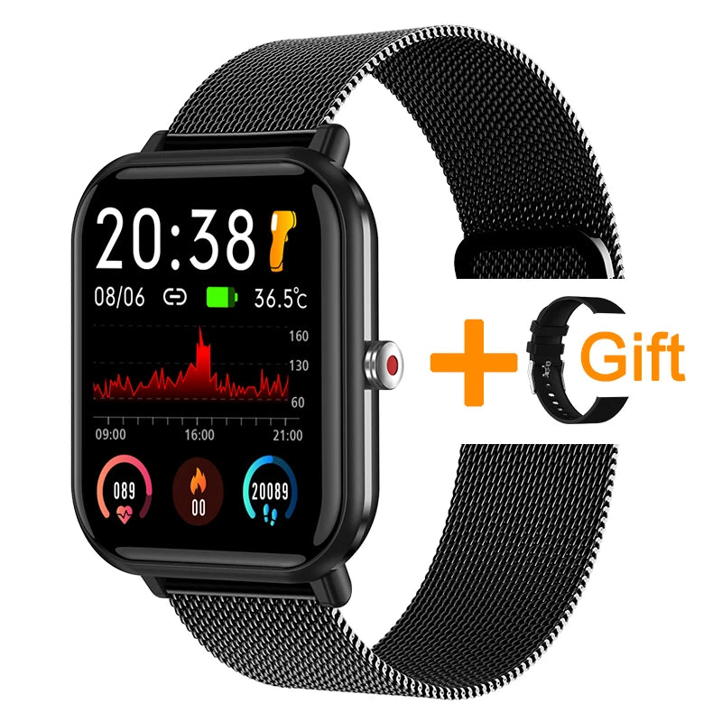 2024 New Body Temperature Monitor Watch Men Smart Watch Sports Music Playback Waterproof SmartWatch Heart Rate Blood Pressure