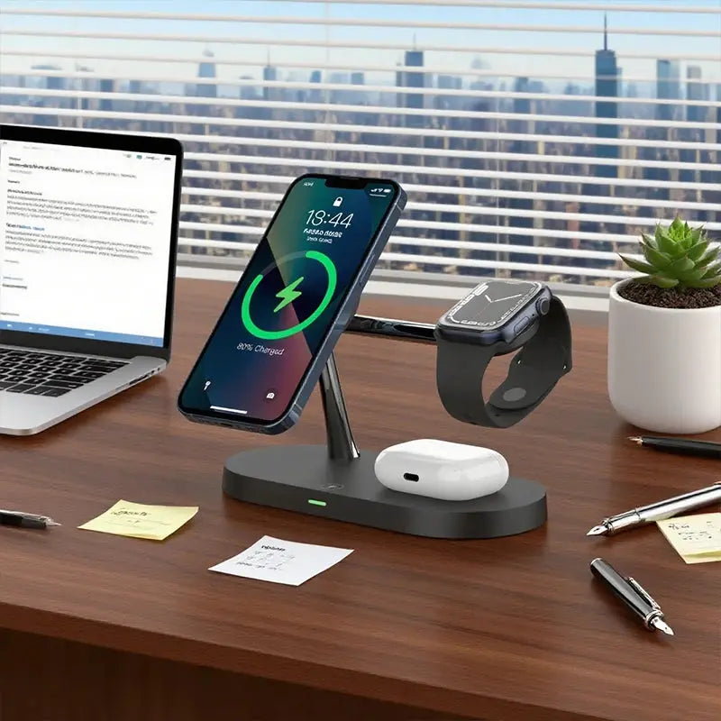 3 in 1 Wireless Charger Stand For iPhone 12 13 14 15 16 Fast Charging Station for Apple Watch 10 9 8 7 6 5 4 Airpods 2 3 Pro Tarot Yeah