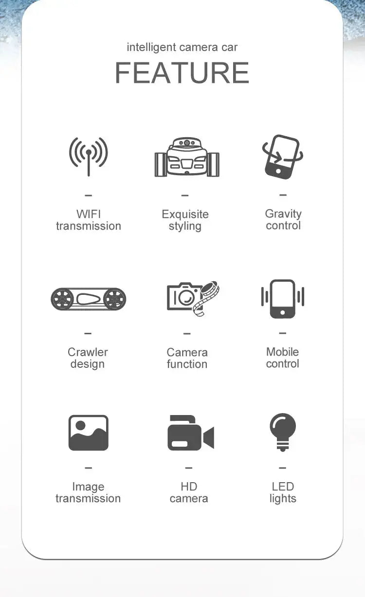 RC Camera Tank FPV WIFI Real-time Quality Mini RC Car HD Camera Video Remote Control Robot Car Intelligent APP Wireless Toys.