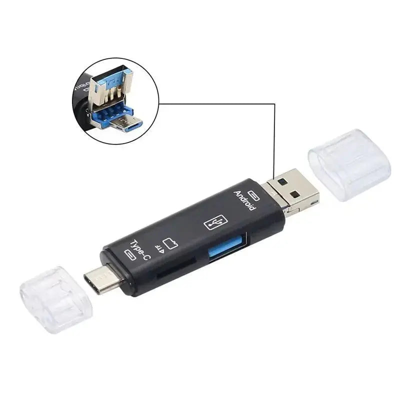 New 5 in 1 Multifunction USB 2.0 Type C USB Micro USB SD TF Memory Card Reader for Android Computer Dock OTG Type C Adapter Tarot Yeah