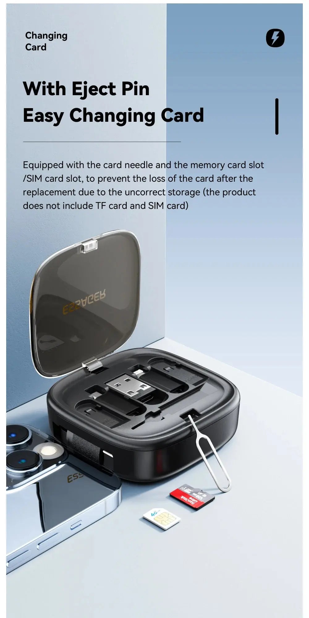 Essager USB C To Tpye C Cable PD 60W for Xiaomi Poco Fast Charging Data Travel Multi Functional Cord With Holder Storage Box Tarot Yeah