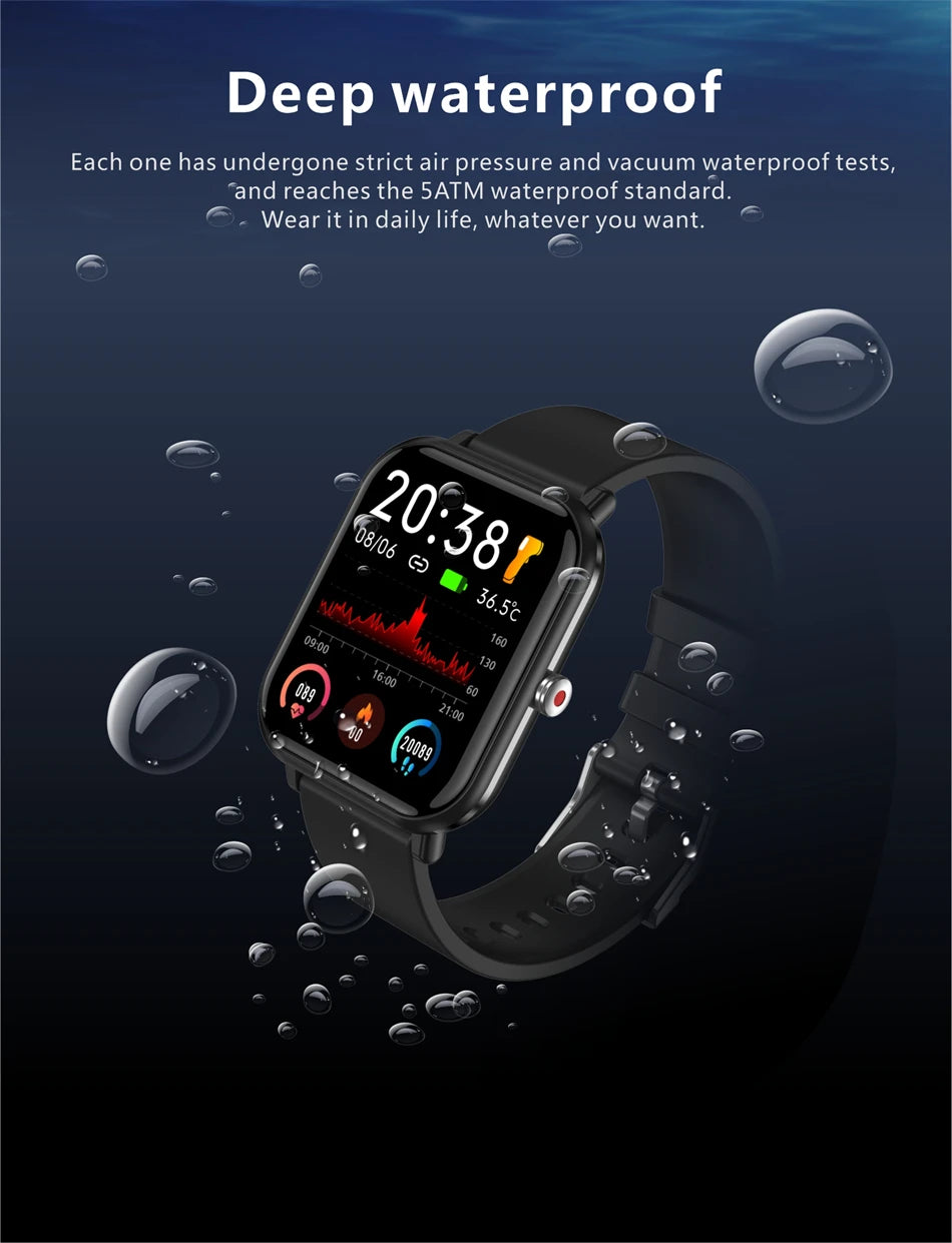 2024 New Body Temperature Monitor Watch Men Smart Watch Sports Music Playback Waterproof SmartWatch Heart Rate Blood Pressure