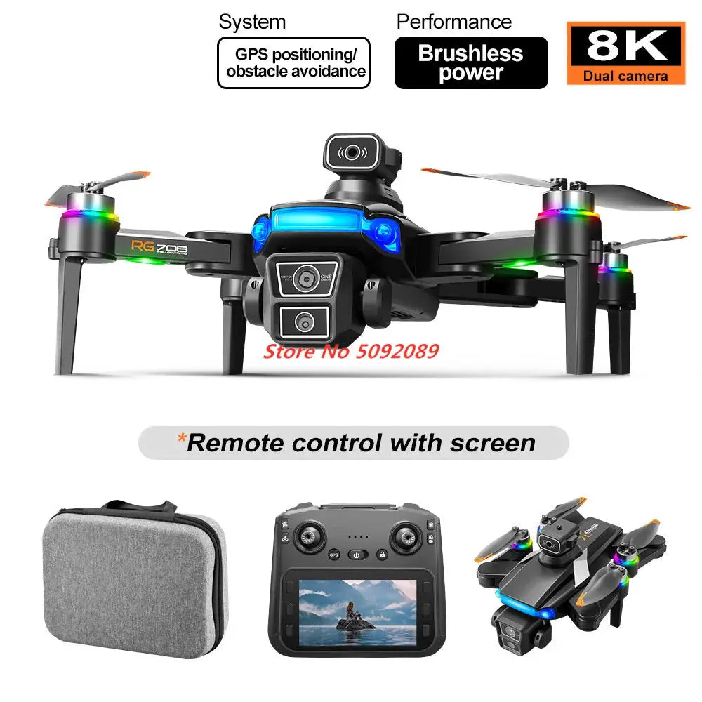 Professional 5G 8K HD Camera GPS Drone Aerial Photography Dual Camera Dron with Screen Obstacle Avoidance Drone RC Quadcopter.