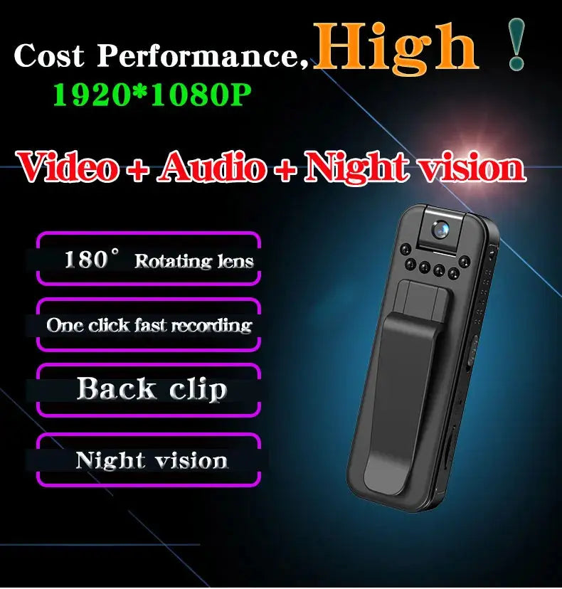 HD 1080P WiFi Mini Portable Camera Digital Video Recorder Police Bodycam Infrared Night Vision Miniature Camcorder Smart Home.