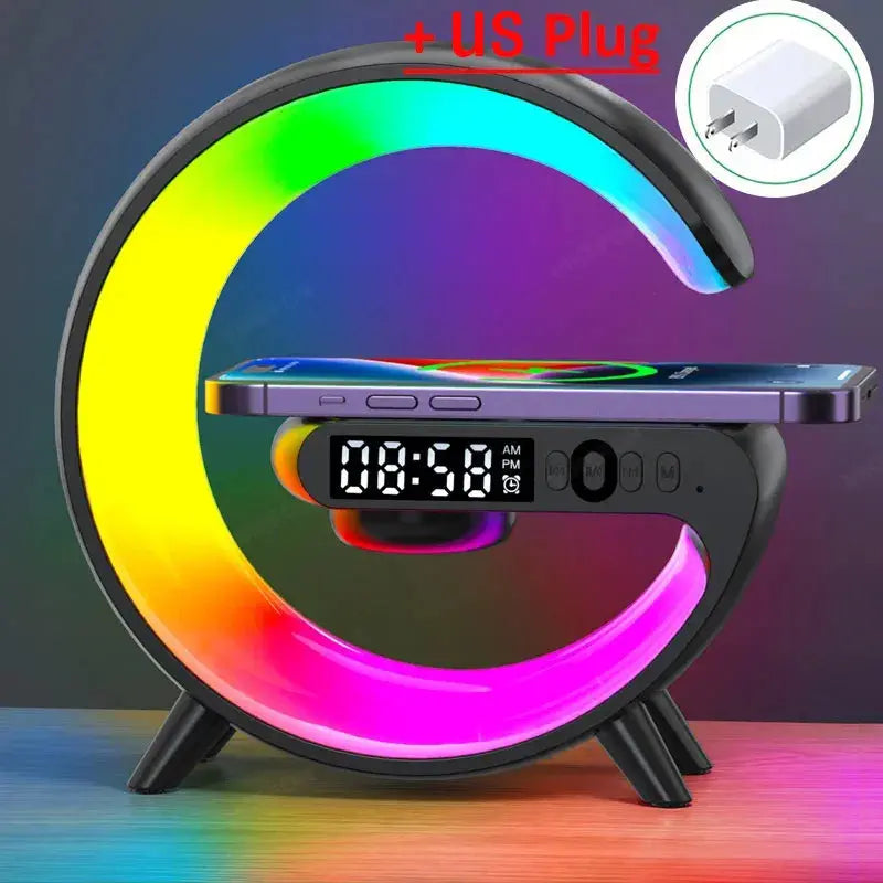 Multifunction Wireless Charger Pad Stand Speaker TF RGB Night Light 15W Fast Charging Station for iPhone Samsung Xiaomi Huawei Tarot Yeah