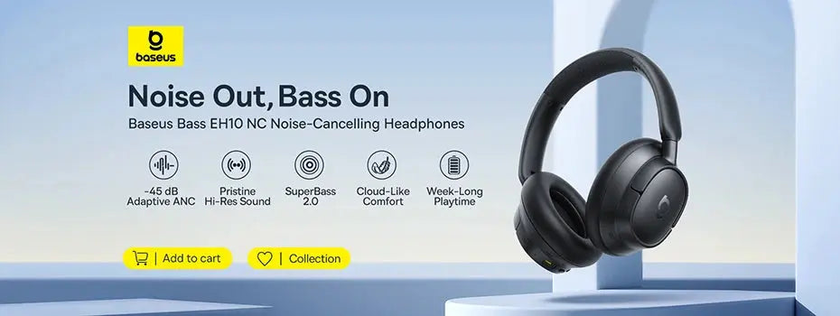 Baseus Bowie D05 Wireless Headphone 3D Spatial Audio Earphone Bluetooth 5.3 Headset 40mm Driver Foldable Over Ear Headphone 70H.