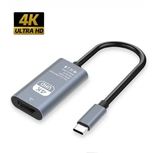 TYPE C to HDMI-Compatible 4K Adapter USB C USB3.1 Male to HDTV Female Converter Cable for Laptop Tablet TV MacBook