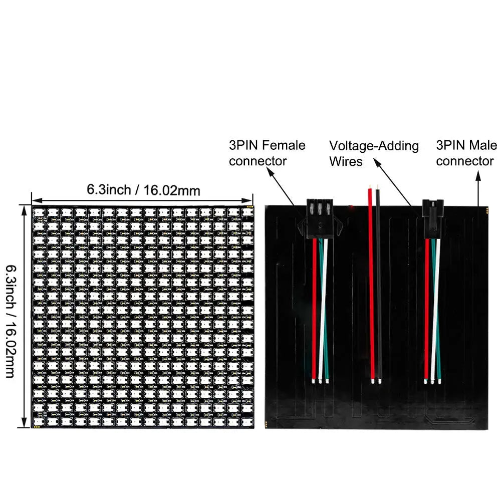WS2812B RGB Flexible Pixel Led Module Panel 8x8/16x16/8x32 Matrix Screen WS2811 WS2812 IC Individually Addressable DC5V.