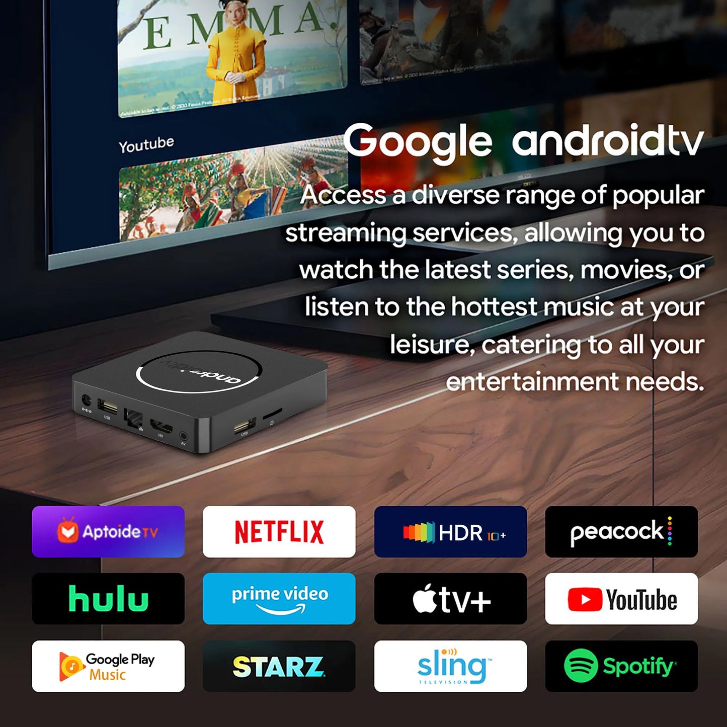 Q1 Smart TV Box Android13 Allwinner H313 Google Assistant 2GB16GB Dual 2.4G5.8GWifi Bluetooth 4K HDR10 Stream Media Player