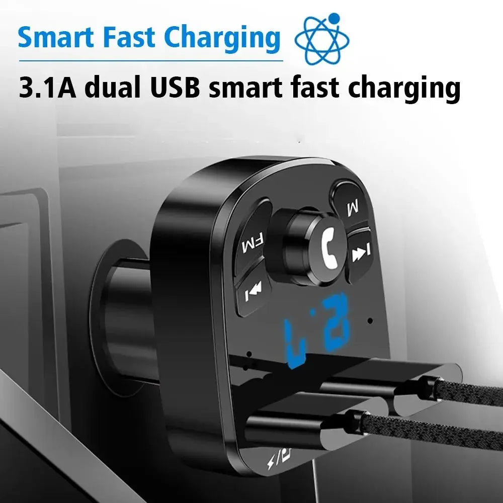 3.1A FM Transmitter Wireless Bluetooth 5.0 Car MP3 Player Dual USB Fast Charging Adapter  in Car Noise Reduction Audio Receiver Tarot Yeah