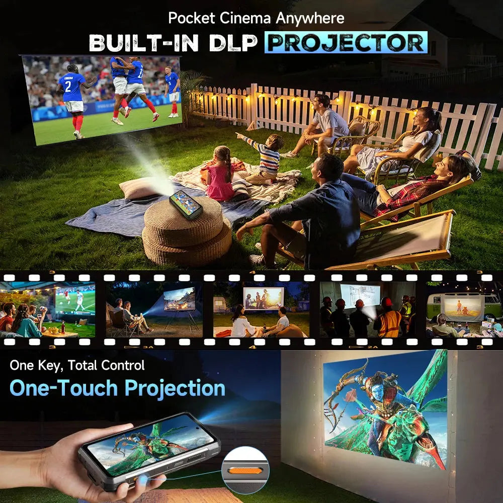 【NEW】Ulefone AI Smartphone Armor 34 Pro 5G 25500mAh  Built-in Projector 512GB ROM   120Hz 6.95" NFC Smartphone Mobile Phone Tarot Yeah
