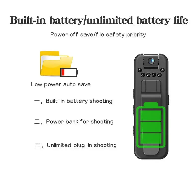 HD 1080P WiFi Mini Portable Camera Digital Video Recorder Police Bodycam Infrared Night Vision Miniature Camcorder Smart Home.