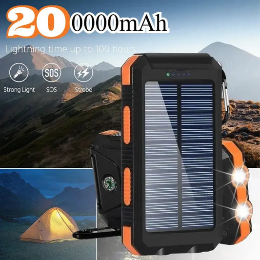 200000mAh Large Capacity Solar Power Bank Fast Charging Portable Charger External Battery  for IPhone Samsun Xiaomi Powerbank Tarot Yeah