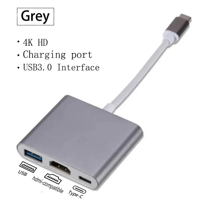 USB-C To HDMI-compatible 3 in 1 Cable Converter for Samsung Huawei iPad Mac USB 3.1 Type C To HDMI-compatible 4K Adapter Cable Tarot Yeah