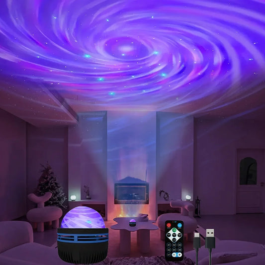 Starry Sky Galaxy Night Light Projector Remote Control USB Aurora Color Changing Lamp For Room Christmas Party Decor Lighting