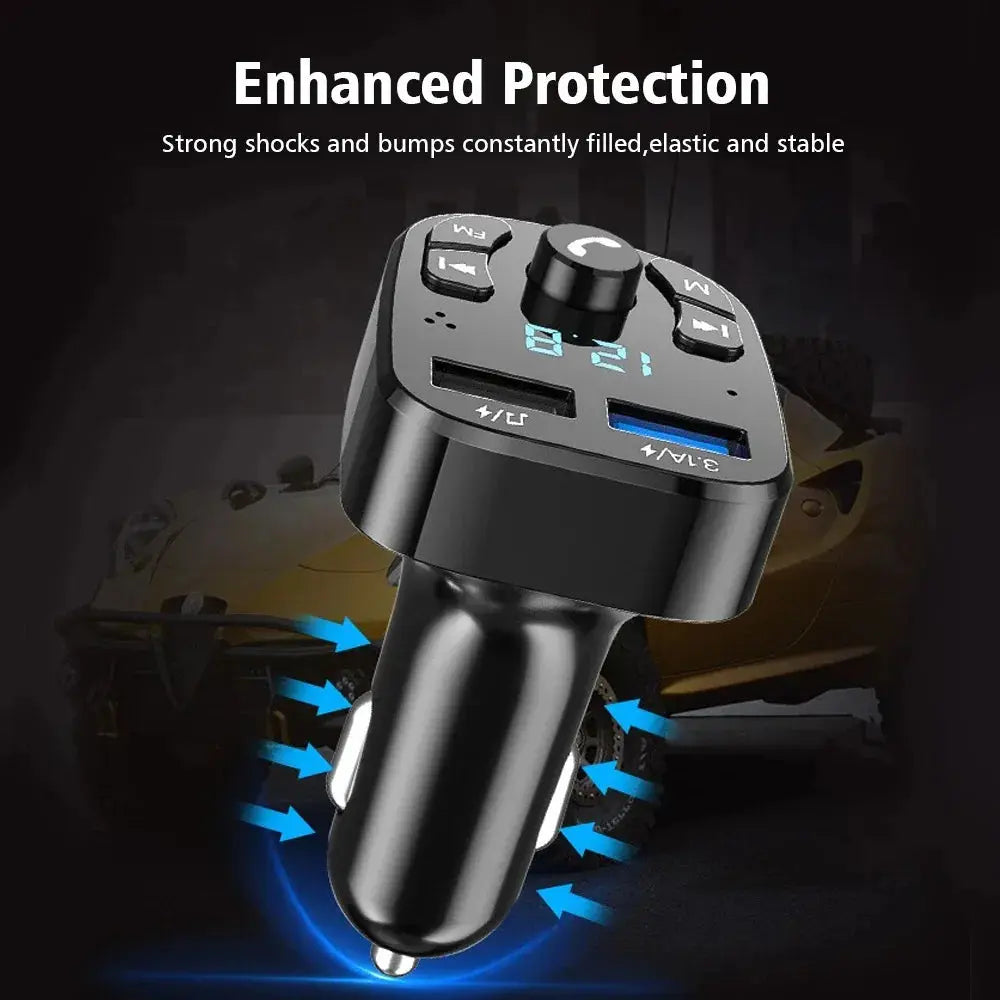 3.1A FM Transmitter Wireless Bluetooth 5.0 Car MP3 Player Dual USB Fast Charging Adapter  in Car Noise Reduction Audio Receiver Tarot Yeah