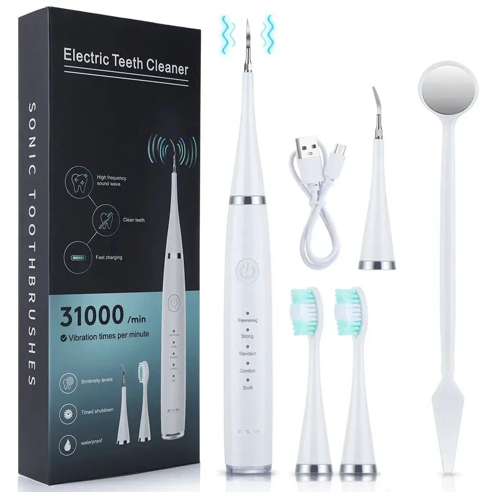 Electric Toothbrush Sonic Dental Teeth Whitening Kit Tooth Whitener Calculus Tartar Remover Tools Cleaner Stain Oral Care.