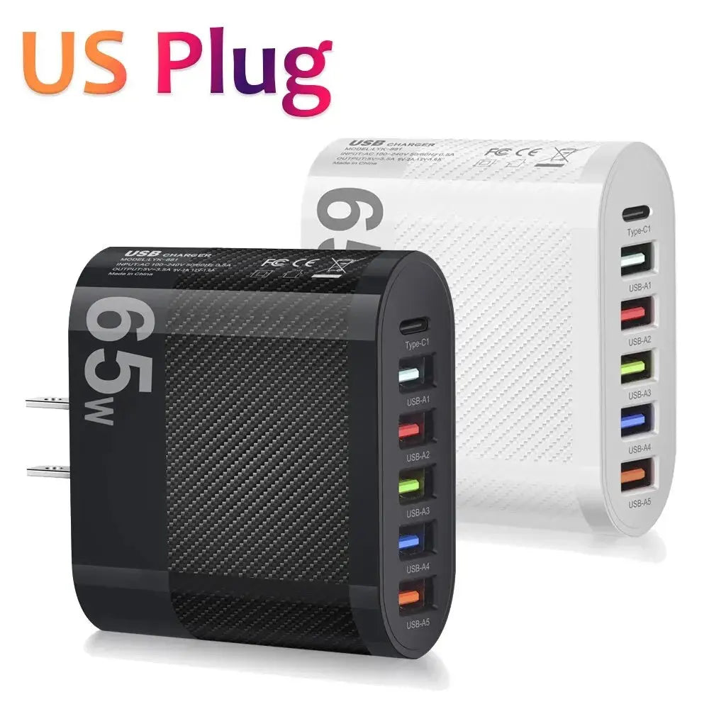 3.1A 5Ports USB Charger PD Charging Adapter For Xiaomi iPhone 13 Samsung Mobile Phone Plug Charging QC 3.0 Wall Charger Tarot Yeah