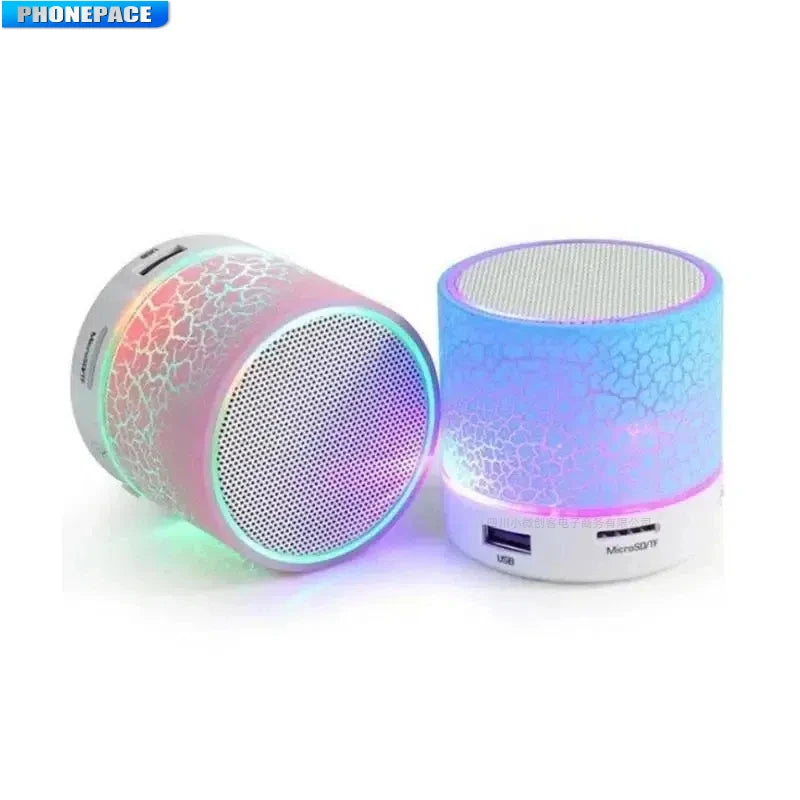 PHONEPACE Bluetooth Speaker Wireless Loudspeaker Crack LEDTF Card USB Subwoofer Portable MP3 Music Sound Column