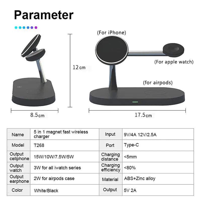 3 in 1 Wireless Charger Stand For iPhone 12 13 14 15 16 Fast Charging Station for Apple Watch 10 9 8 7 6 5 4 Airpods 2 3 Pro Tarot Yeah