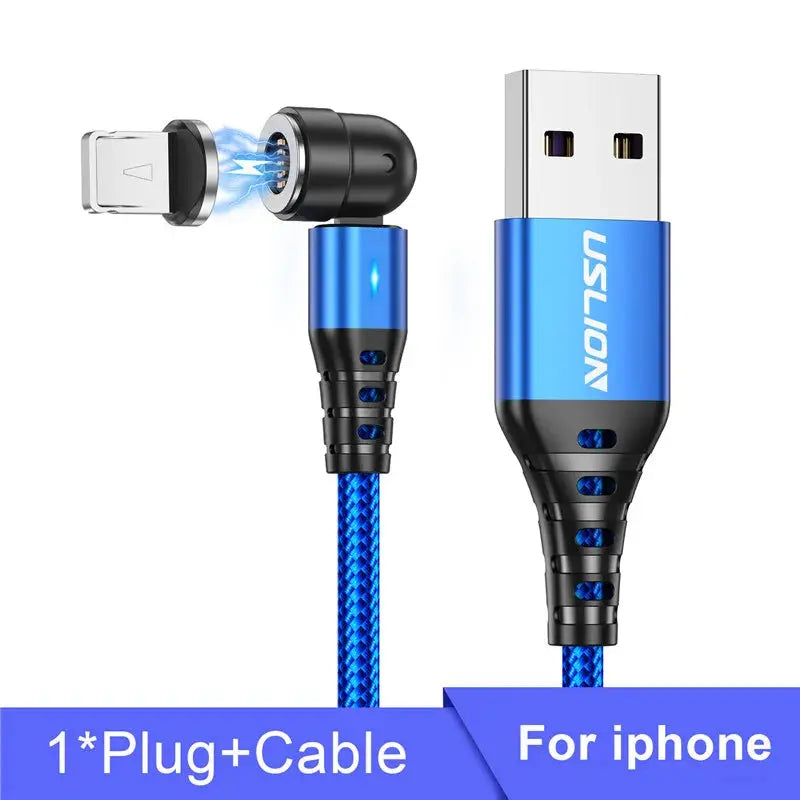 USLION 540 Rotate 5A Magnetic Cable Fast Charging Type C Cable Micro USB Magnet Charge Phone Data Line Wire For iphone 15 Xiaomi Tarot Yeah