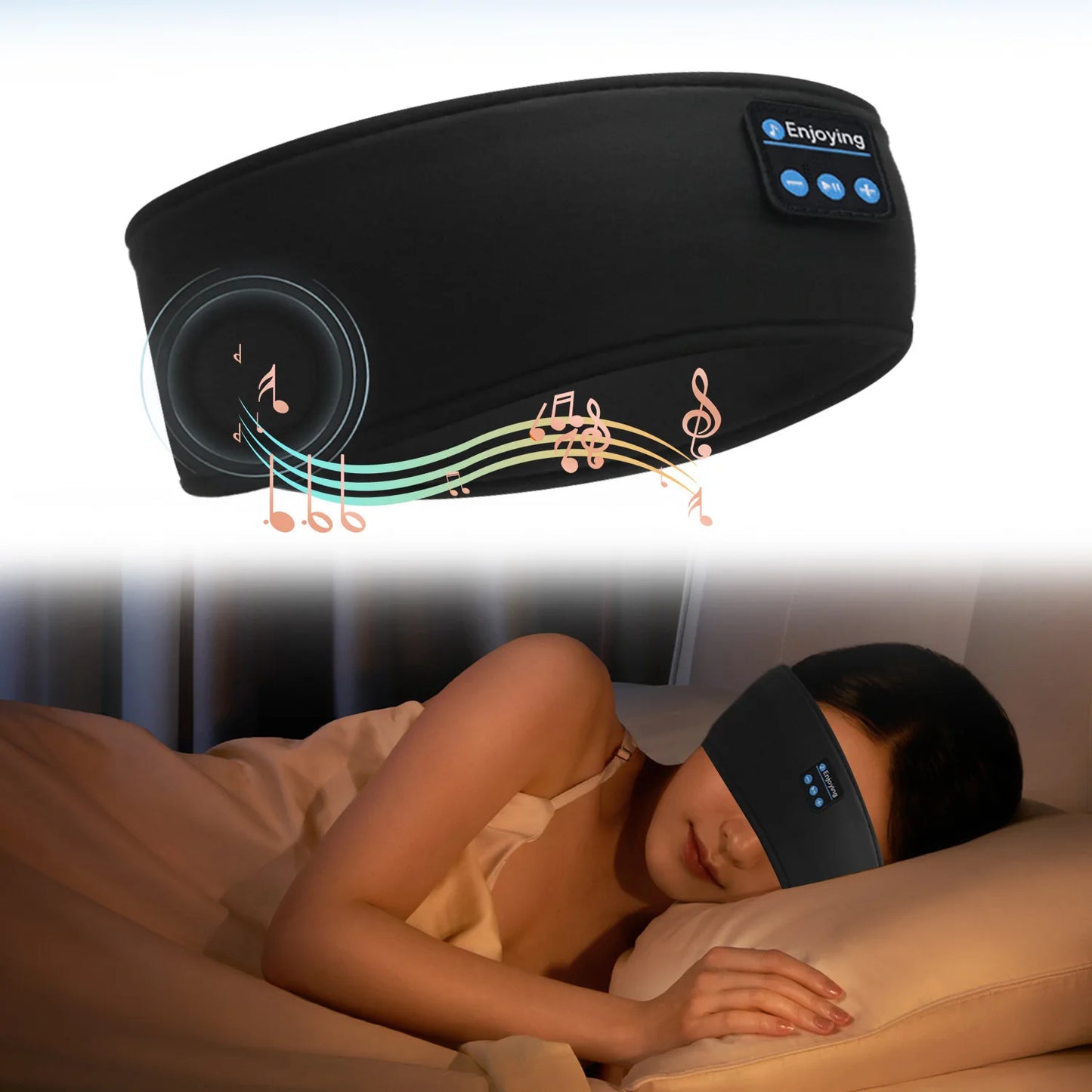 Wireless Bluetooth Sleeping Headband Fone Earphones Sports Sweatband Sleeping Band Headset Music Soft Elastic Eye Mask Headphone