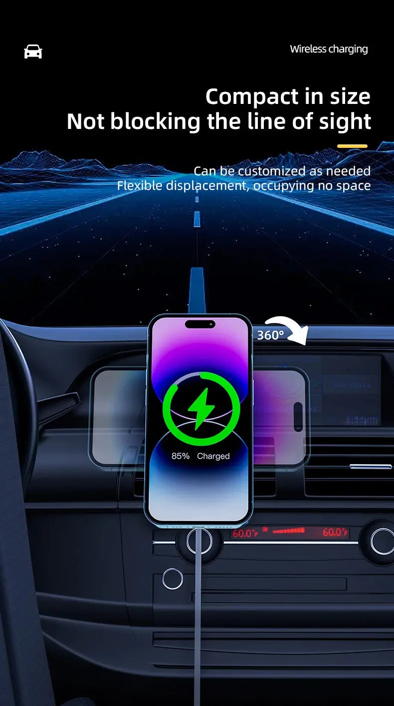 30W Magnetic Car Wireless Charger + Ring For iPhone 12 13 14 15 pro max mini Air Vent Car Phone Holder Stand Fast Car Charging Tarot Yeah