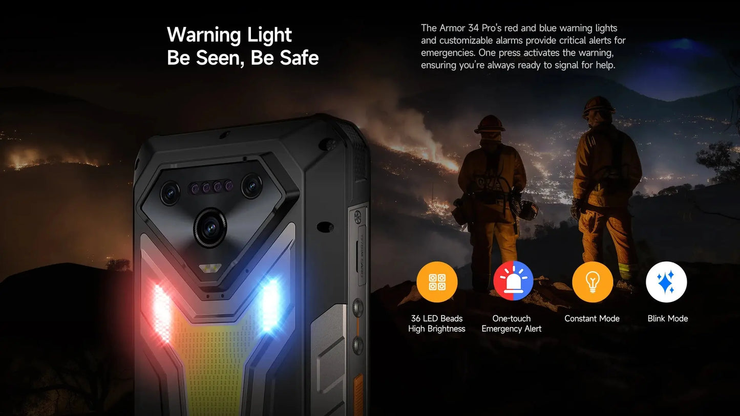 【NEW】Ulefone AI Smartphone Armor 34 Pro 5G 25500mAh  Built-in Projector 512GB ROM   120Hz 6.95" NFC Smartphone Mobile Phone Tarot Yeah