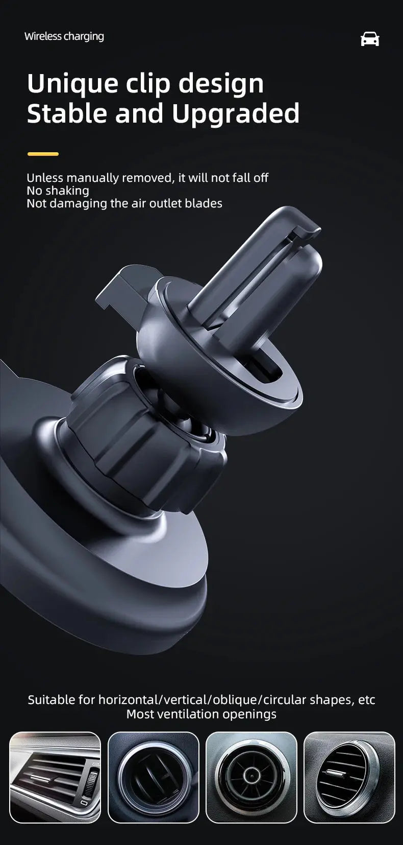 30W Magnetic Car Wireless Charger + Ring For iPhone 12 13 14 15 pro max mini Air Vent Car Phone Holder Stand Fast Car Charging Tarot Yeah
