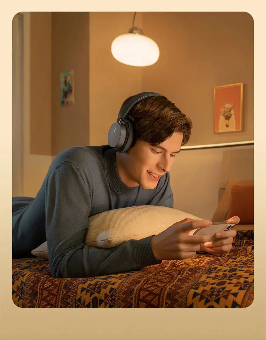 Baseus Bowie D05 Wireless Headphone 3D Spatial Audio Earphone Bluetooth 5.3 Headset 40mm Driver Foldable Over Ear Headphone 70H.