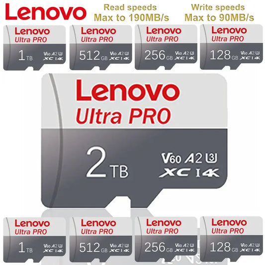 Original Lenovo Memory Card 2TB 128GB Class 10 V60 TF Card 1TB Mini SD Card 512GB 256GB A2 U3 Micro Card 2TB High Speed TF Card Tarot Yeah