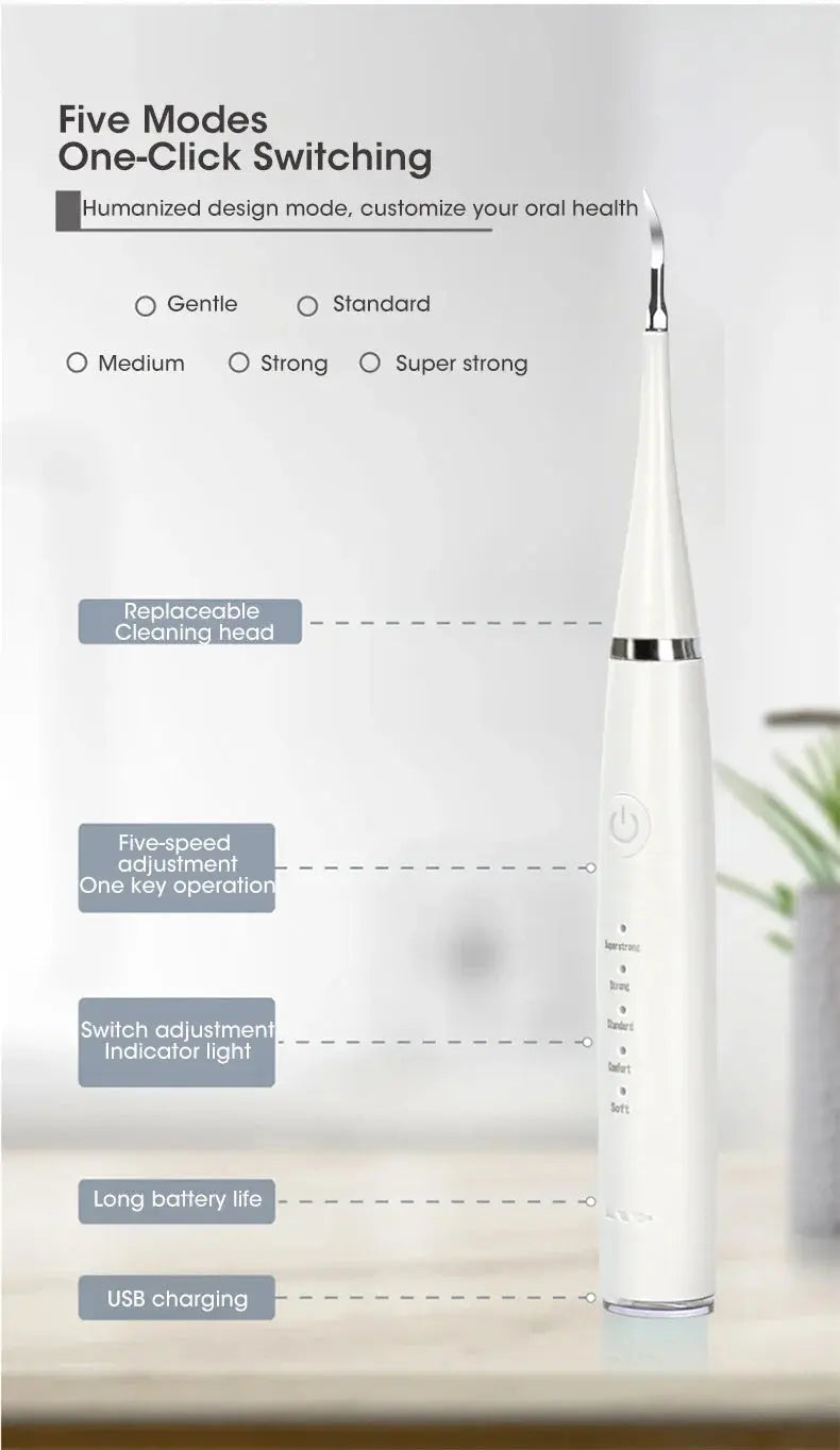Electric Toothbrush Sonic Dental Teeth Whitening Kit Tooth Whitener Calculus Tartar Remover Tools Cleaner Stain Oral Care.
