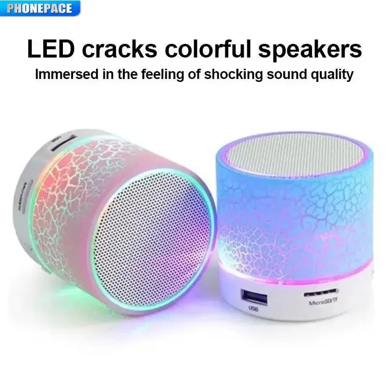 PHONEPACE Bluetooth Speaker Wireless Loudspeaker Crack LEDTF Card USB Subwoofer Portable MP3 Music Sound Column