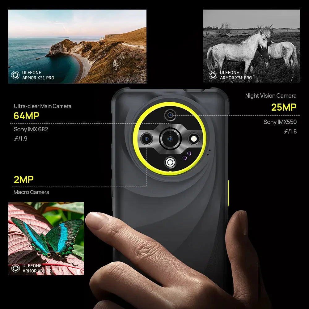 【World Premiere】Ulefone Armor X31 Pro 5G Rugged Phone Android 14 Smartphone 6.56”16GB + 256GB Night Camera 64MP 6050mAh NFC Tarot Yeah