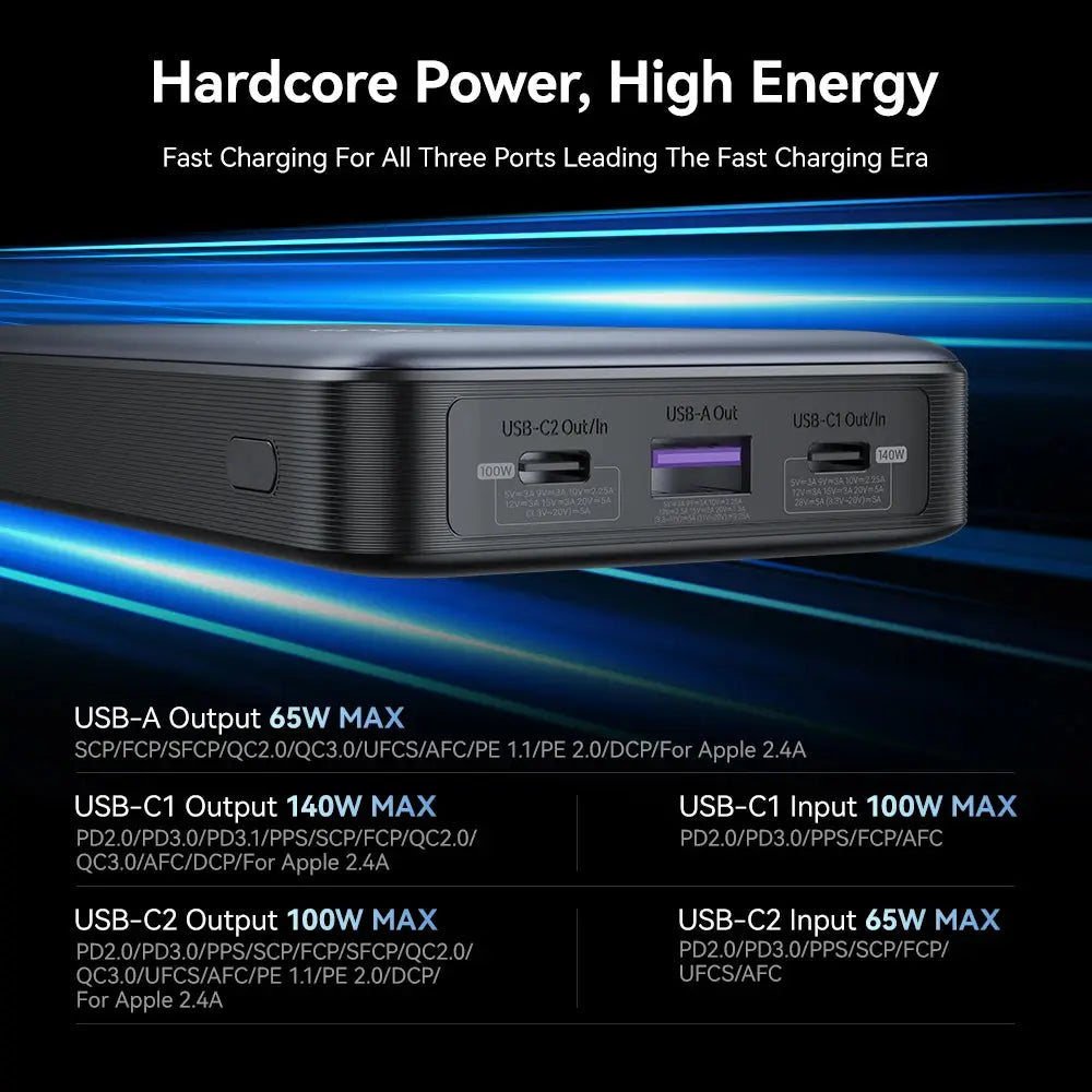zime Z5 145W PowerBank 25000mAh PD Fast Charging High-wattage Portable Charger For Laptops And Phones With External Battery Tarot Yeah